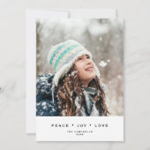 Carte de vœux photo Simple + Moderne Noir Blanc (Devant)