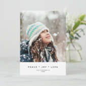 Carte de vœux photo Simple + Moderne Noir Blanc (Debout devant)