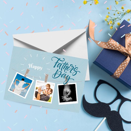 Carte de voeux photo Sky Blue Happy Fête des pères
