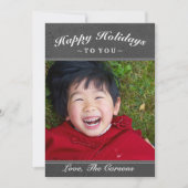 Carte de vœux photo texture gris foncé Joyeuses Fê (Devant)