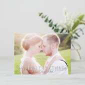 Carte de vœux photo typographie Joyeux Noël recto (Debout devant)