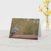 Carte de voeux photo Woodpecker (Fleur jaune)