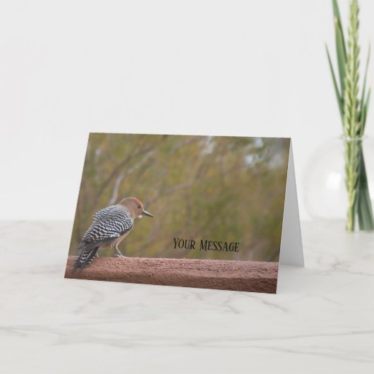 Carte de voeux photo Woodpecker (Devant)
