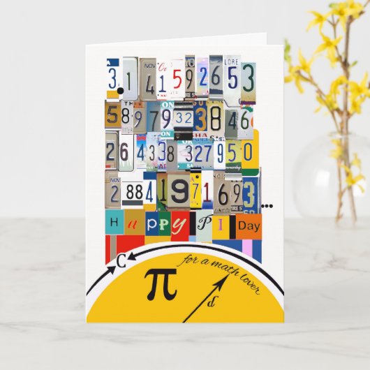 Carte de voeux Pi Day pour Math Lover (Fleur jaune)