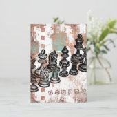Carte de voeux Pièces d'échecs (Debout devant)