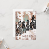 Carte de voeux Pièces d'échecs (Devant/Arrière en situation)