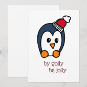 Carte de vœux pingouin (Devant / Derrière)