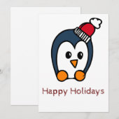 Carte de vœux pingouin (Devant / Derrière)