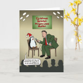 Carte de voeux Pingouin de Noël (Fleur jaune)