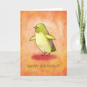 Carte de voeux Pingouin Vert (personnalisable)