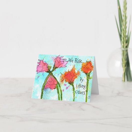 Carte de voeux Pink and Orange Watercolor Poppies (Devant)