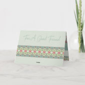 Carte de voeux Pink Bleu Et Turquoise Vert Plié (Dos)