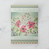 Carte de voeux Pink Bleu Et Turquoise Vert Plié (Intérieur)