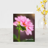Carte de voeux Pink Dahlia pliée (Fleur jaune)