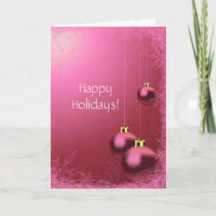 Carte de voeux Pink Happy Holidays