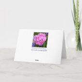 Carte de voeux Pink Hydrangea (Dos)
