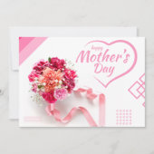 Carte de voeux Pink Minimalist pour la fête des mè (Devant)