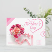 Carte de voeux Pink Minimalist pour la fête des mè (Debout devant)