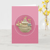 Carte de voeux Pink Noah's Ark (Fleur jaune)