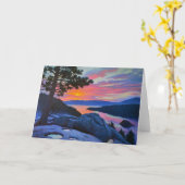 Carte de voeux Pink Over Emerald (Fleur jaune)