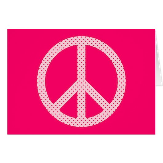 Carte de voeux Pink Polka Dot Peace Symbole (Devant horizontal)