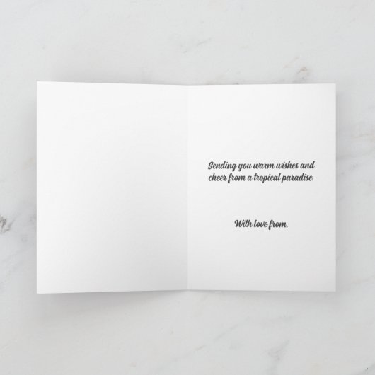 Carte de voeux Pink Poodle Tropical Paradise (Intérieur)