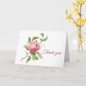 Carte de voeux Pink Rose et Foliage pliée (Fleur jaune)
