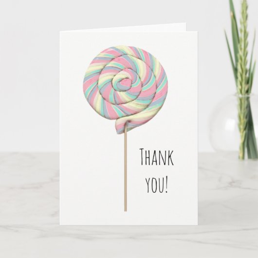 Carte de voeux Pink Swirl Lollipop (Devant)