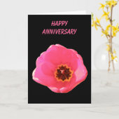 Carte de voeux Pink Tulip personnalisable (Fleur jaune)