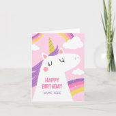 Carte de voeux Pink violet Unicorne (Devant)