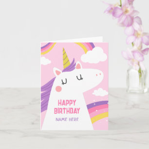 Carte de voeux Pink violet Unicorne