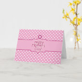 Carte de voeux Pink white Polka dot Mothers Day (Fleur jaune)