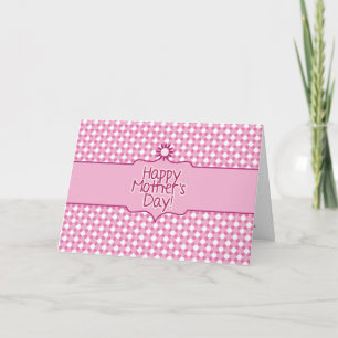 Carte de voeux Pink white Polka dot Mothers Day