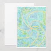 Carte de voeux Pinwheel Aquarelle artisanale (Devant / Derrière)