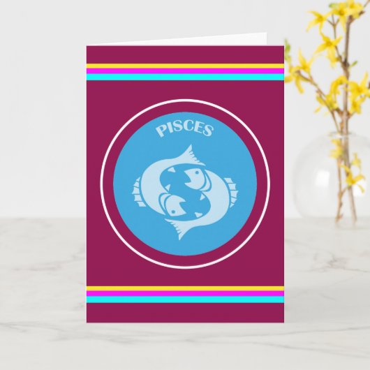 Carte de voeux Pisces (Fleur jaune)