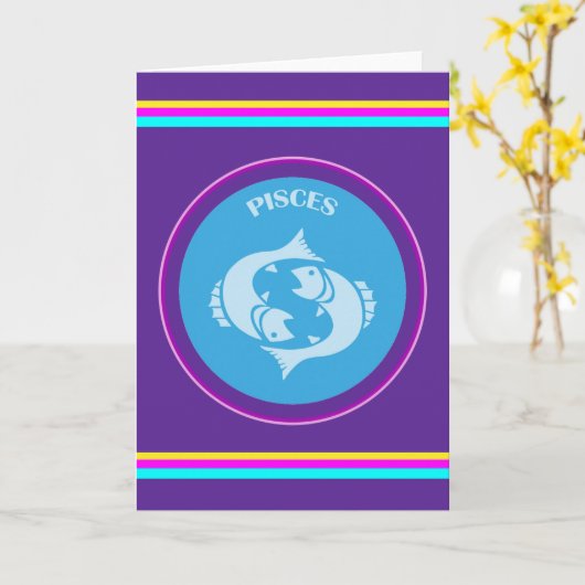 Carte de voeux Pisces (Fleur jaune)