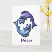 Carte de voeux Pisces Sign (Fleur jaune)