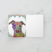Carte de voeux Pitbull mignonne et colorée (Intérieur)