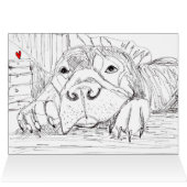 Carte de voeux Pitbull noir et blanc (Intérieur Horizontal (haut))