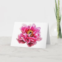 Carte de vœux Pivoine rose