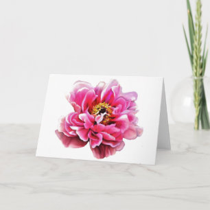 Carte de vœux Pivoine rose