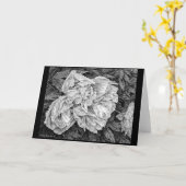 Carte de vœux Pivoine sous la pluie (Fleur jaune)