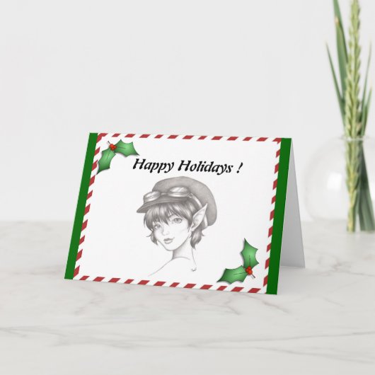 Carte de voeux Pixie Steampunk Holiday (Devant)