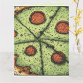 CARTE DE VOEUX PIZZA VERTE DE LA SAINT-PATRICK (Fleur jaune)