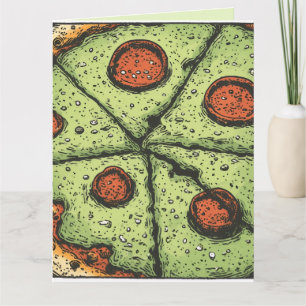 CARTE DE VOEUX PIZZA VERTE DE LA SAINT-PATRICK