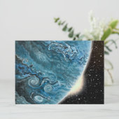 Carte de voeux Planète "Géant Bleu" (Debout devant)