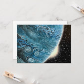 Carte de voeux Planète "Géant Bleu" (Devant/Arrière en situation)