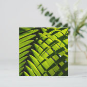 Carte de voeux plat avec feuilles de palme vert (Debout devant)