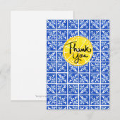 Carte de voeux plat citron & carreaux "Merci" (Devant / Derrière)