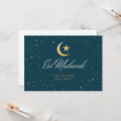 Carte de voeux plat de l'Aïd Moubarak (Devant/Arrière en situation)